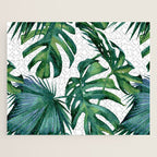 Classic Palm Leaves Tropical Jungle Green Jigsaw Puzzle Gallery Image 1