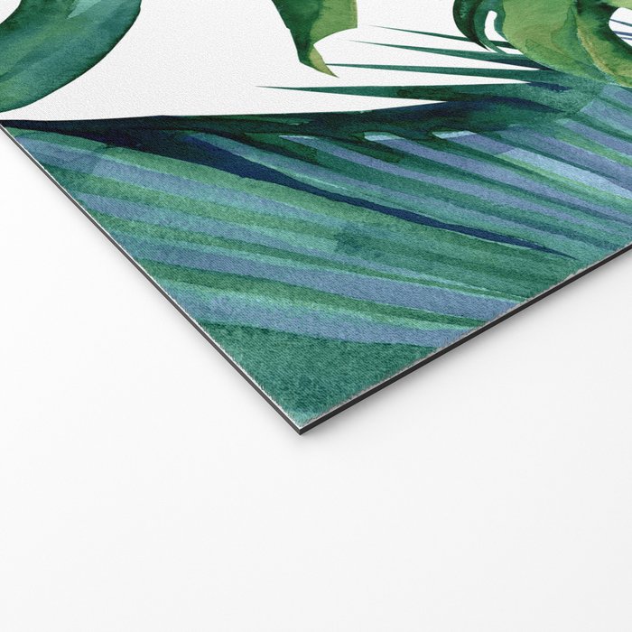 Classic Palm Leaves Tropical Jungle Green Welcome Mat Gallery Image 2