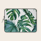 Classic Palm Leaves Tropical Jungle Green Laptop Sleeve Gallery Image 1