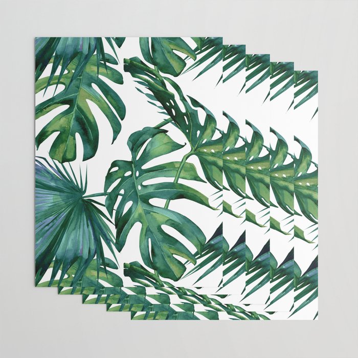 Classic Palm Leaves Tropical Jungle Green Wrapping Paper Gallery Image 3