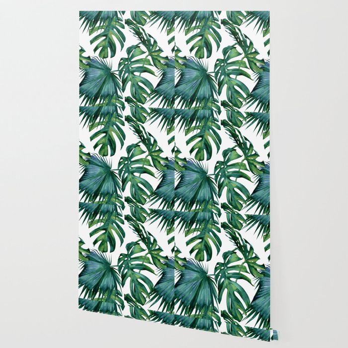 Classic Palm Leaves Tropical Jungle Green Wallpaper Gallery Image 2