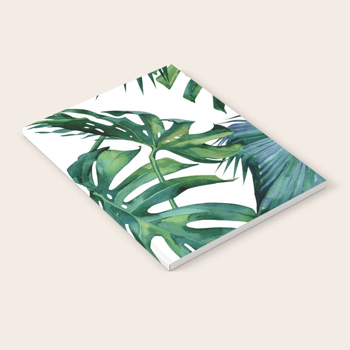 Classic Palm Leaves Tropical Jungle Green Notebook Gallery Image 1