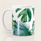 Classic Palm Leaves Tropical Jungle Green Coffee Mug Gallery Image 3