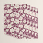 Cream Burgundy Floral Pattern Wrapping Paper Gallery Image 3