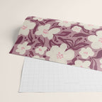 Cream Burgundy Floral Pattern Wrapping Paper Gallery Image 2