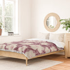 Cream Burgundy Floral Pattern Duvet Cover Gallery Image 2