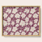 Cream Burgundy Floral Pattern Serving Tray Gallery Image 1