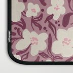 Cream Burgundy Floral Pattern Laptop Sleeve Gallery Image 3