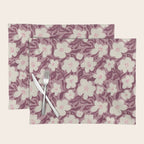Cream Burgundy Floral Pattern Placemat Gallery Image 1