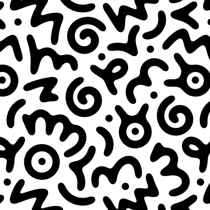 Fun black and white doodle symbol art pattern Coffee Mug Gallery Image 2