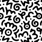 Fun black and white doodle symbol art pattern Coffee Mug Gallery Image 2