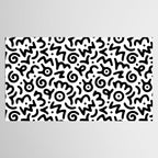 Fun black and white doodle symbol art pattern Tablecloth Gallery Image 2