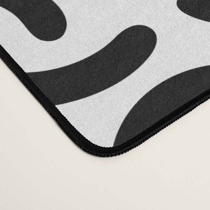 Fun black and white doodle symbol art pattern Desk Mat Gallery Image 4