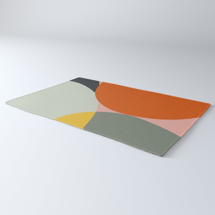 abstract mid mod organic shapes Rug Gallery Image 3