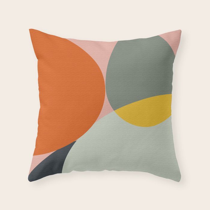 abstract mid mod organic shapes Throw Pillow Gallery Image 6