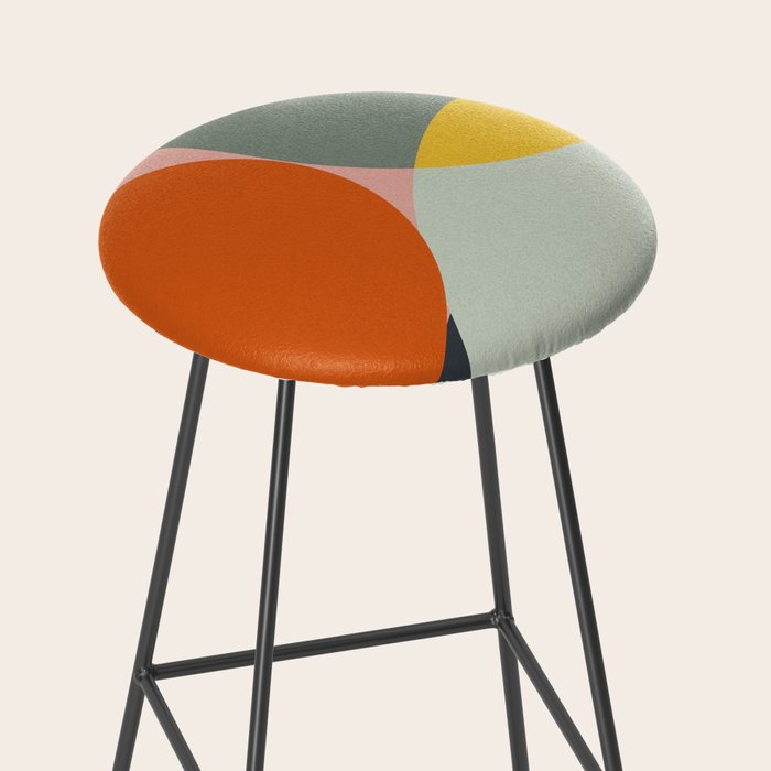abstract mid mod organic shapes Stool Gallery Image 2