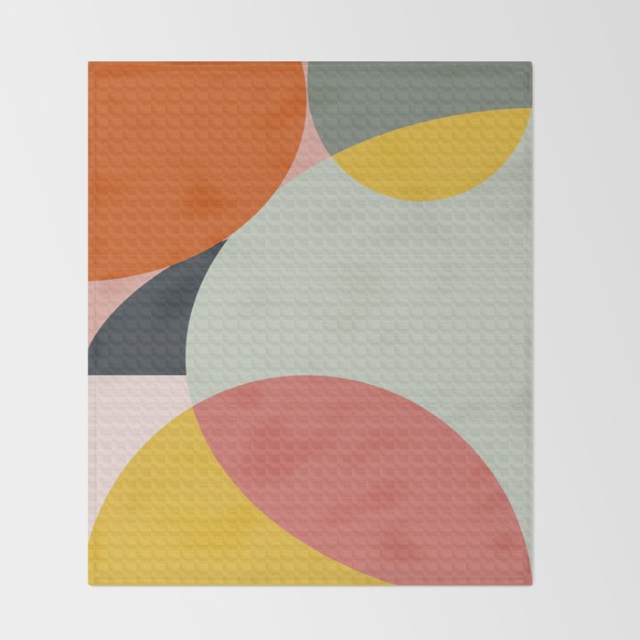 abstract mid mod organic shapes Throw Blanket Gallery Image 2