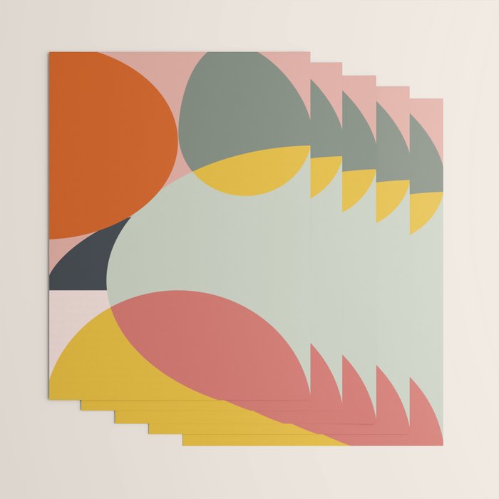 abstract mid mod organic shapes Wrapping Paper Gallery Image 3