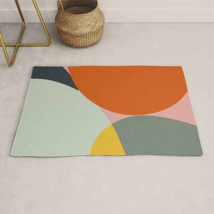 abstract mid mod organic shapes Rug Gallery Image 1