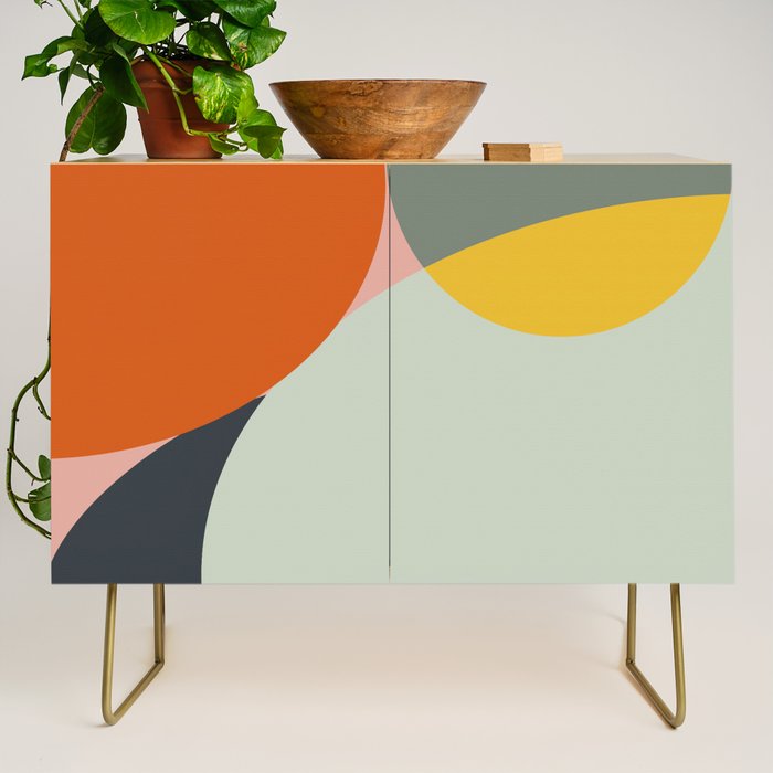 abstract mid mod organic shapes Credenza Gallery Image 1
