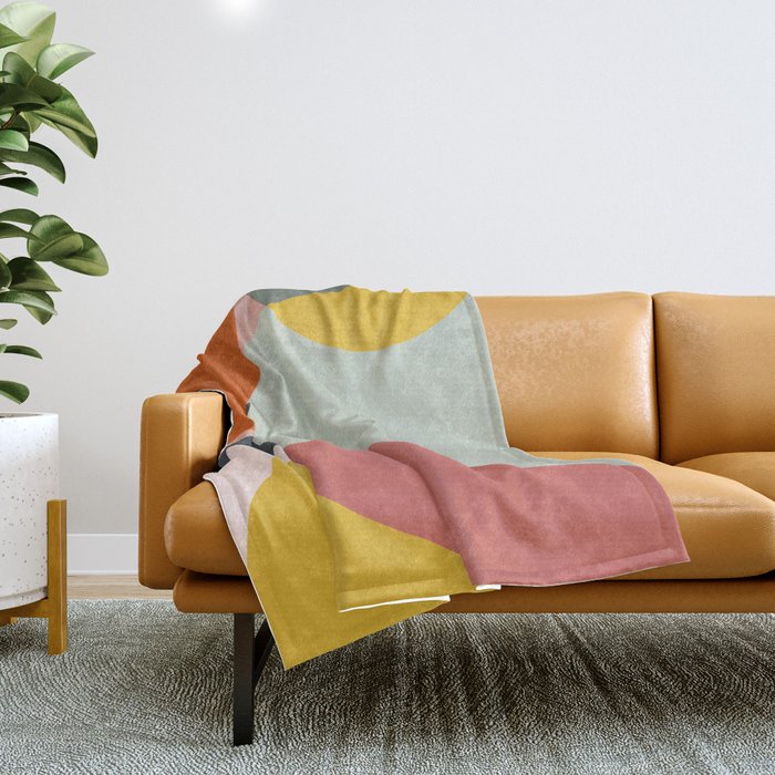 abstract mid mod organic shapes Throw Blanket Gallery Image 1