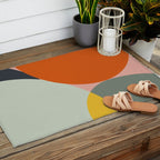 abstract mid mod organic shapes Outdoor Rug Gallery Image 2