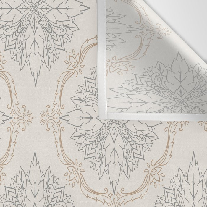 Modern Floral Damask Pattern â Neutral Brown and Gray Earth Tones Wall Tapestry Gallery Image 3
