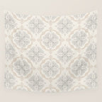 Modern Floral Damask Pattern â Neutral Brown and Gray Earth Tones Wall Tapestry Gallery Image 4