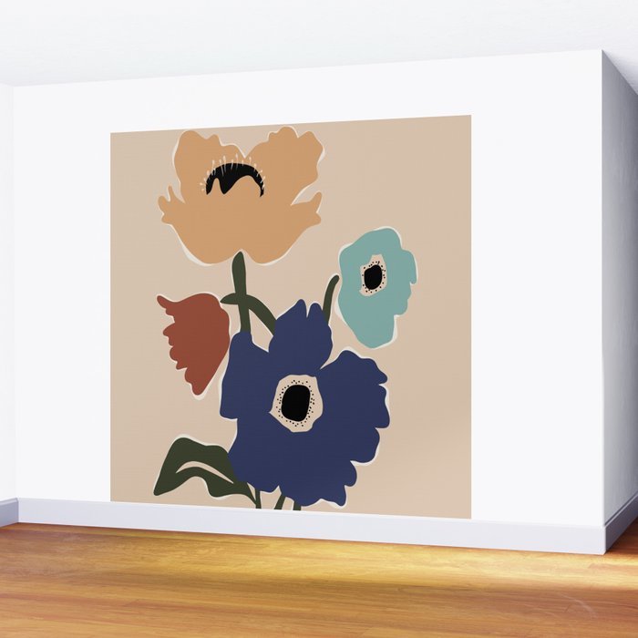 poppy flower market  Wall Mural Gallery Image 2