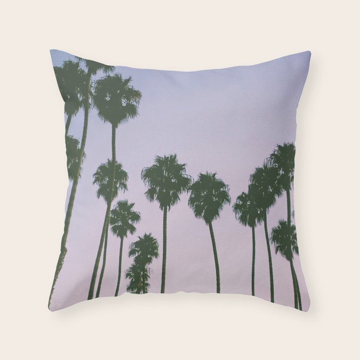 palm trees sunset iii Throw Pillow Gallery Image 6