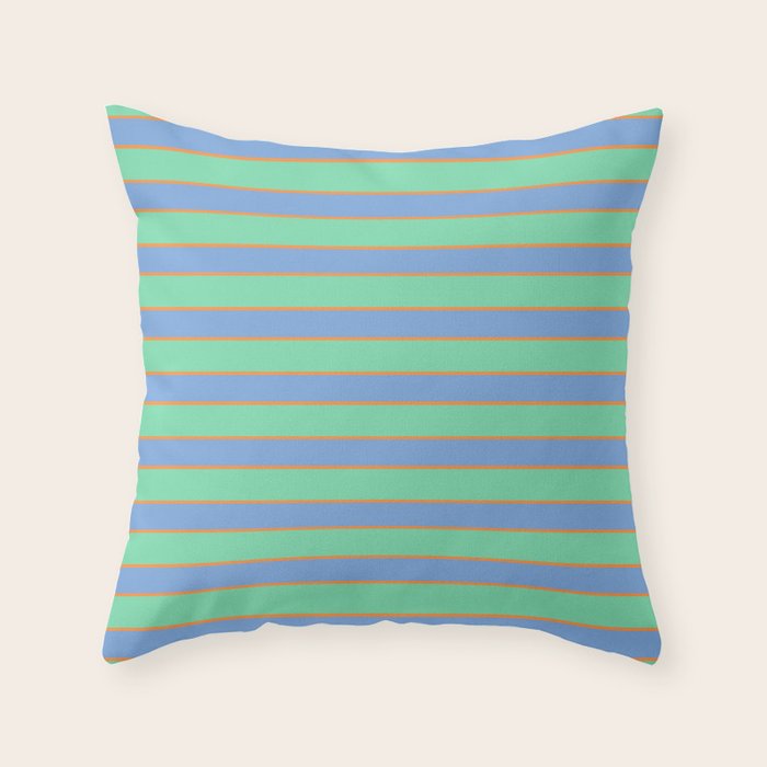 Horizontal Colorblock Stripes Throw Pillow Gallery Image 6