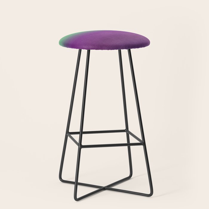 Plum Purple and Green Watercolor Abstract Stool Gallery Image 1