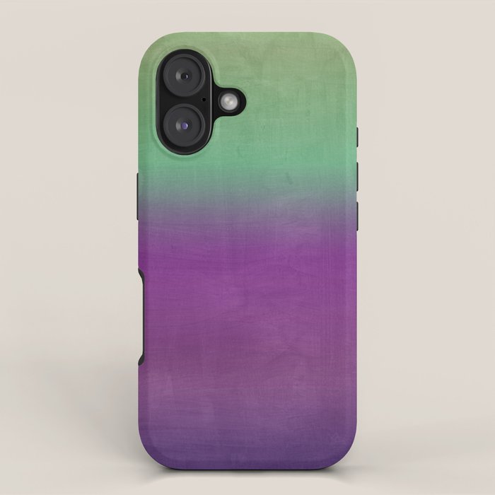 Plum Purple and Green Watercolor Abstract iPhone Case Gallery Image 1