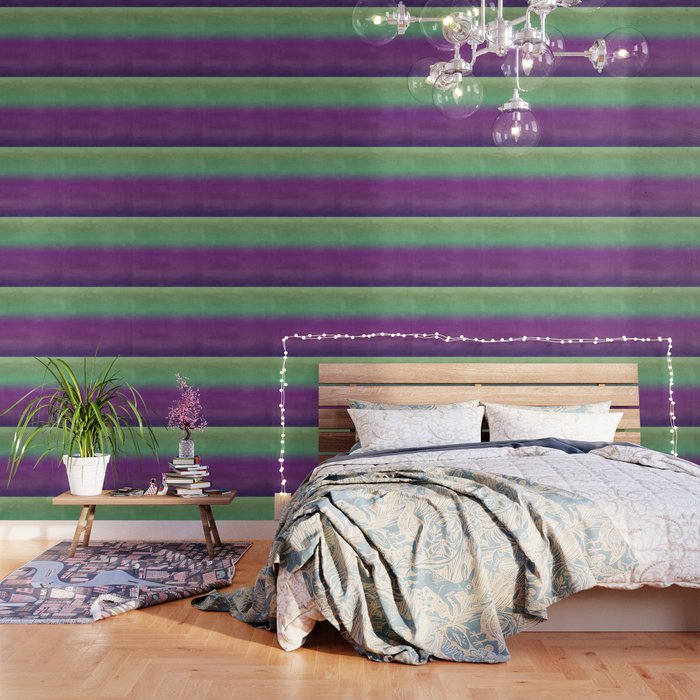 Plum Purple and Green Watercolor Abstract Wallpaper Gallery Image 1