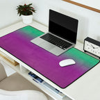 Plum Purple and Green Watercolor Abstract Desk Mat Gallery Image 2