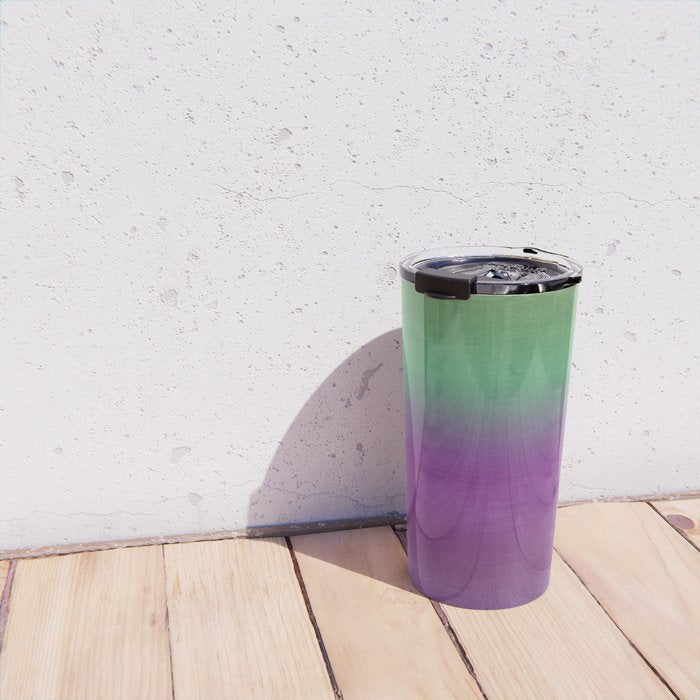 Plum Purple and Green Watercolor Abstract Travel Mug Gallery Image 4