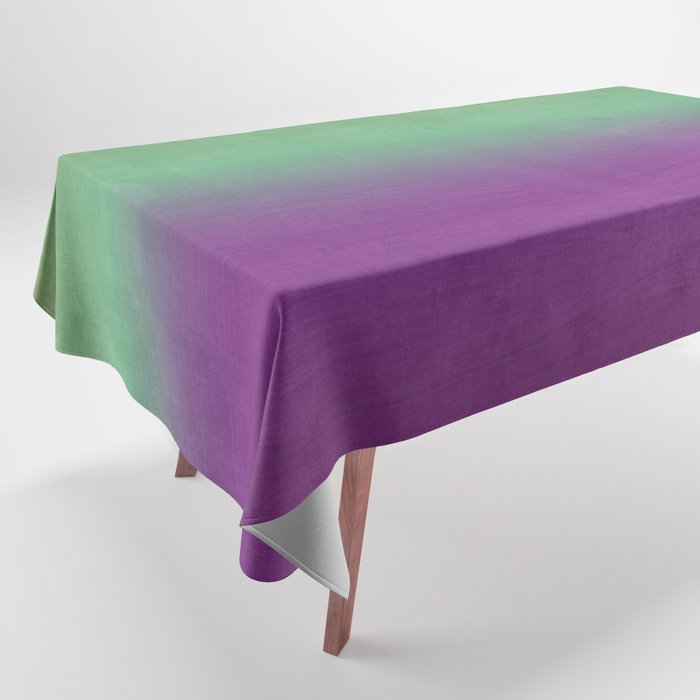 Plum Purple and Green Watercolor Abstract Tablecloth Gallery Image 1