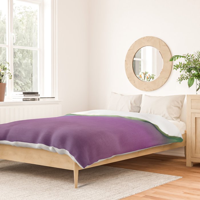 Plum Purple and Green Watercolor Abstract Duvet Cover Gallery Image 2