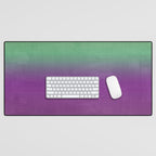 Plum Purple and Green Watercolor Abstract Desk Mat Gallery Image 1