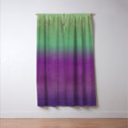 Plum Purple and Green Watercolor Abstract Window Curtain Gallery Image 3