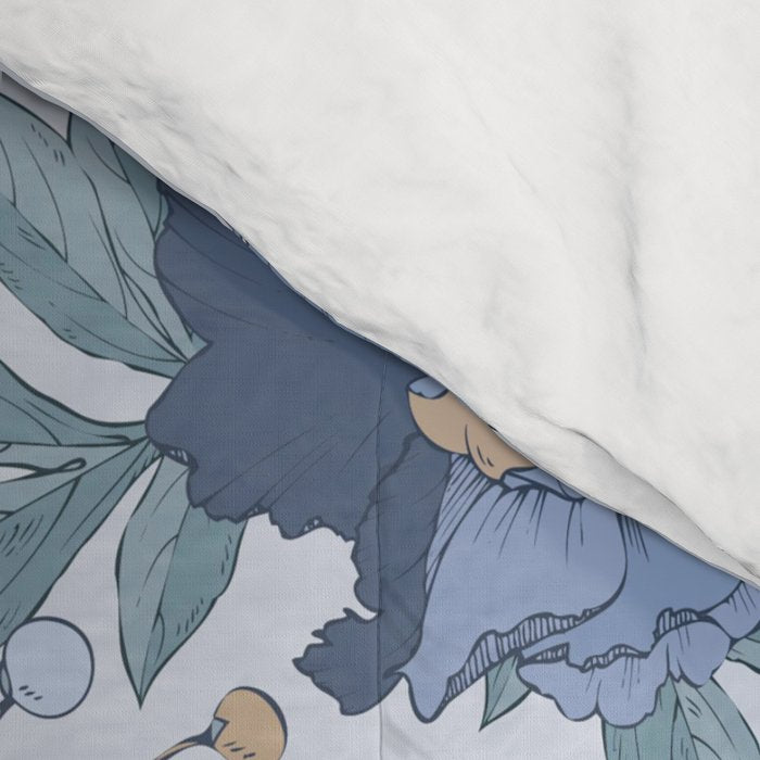  lush blue peonies  Comforter Gallery Image 4