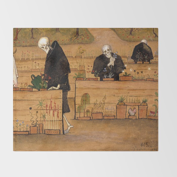 Hugo Simberg - The Garden of Death 1896 Throw Blanket Gallery Image 2