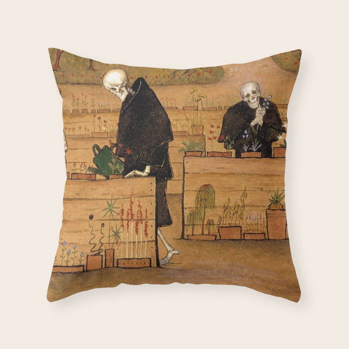 Hugo Simberg - The Garden of Death 1896 Throw Pillow Gallery Image 1