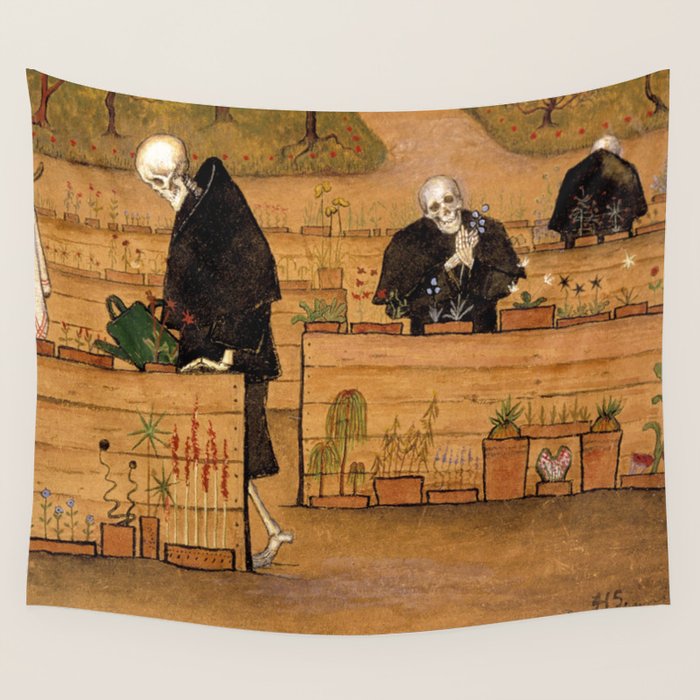Hugo Simberg - The Garden of Death 1896 Wall Tapestry Gallery Image 4