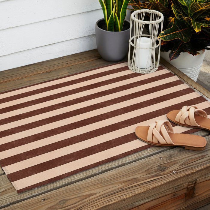 STRIPES 001 M - Cacao Outdoor Rug Gallery Image 2
