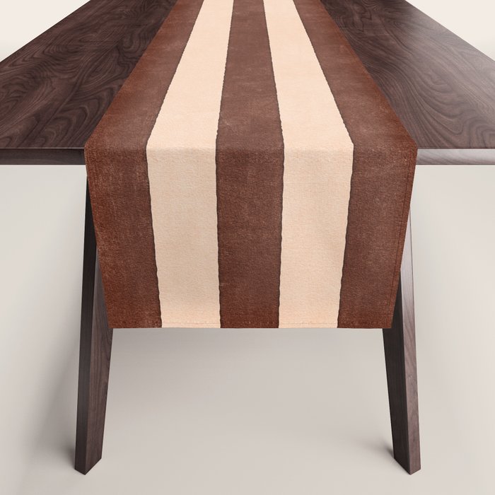 STRIPES 001 M - Cacao Table Runner Gallery Image 1
