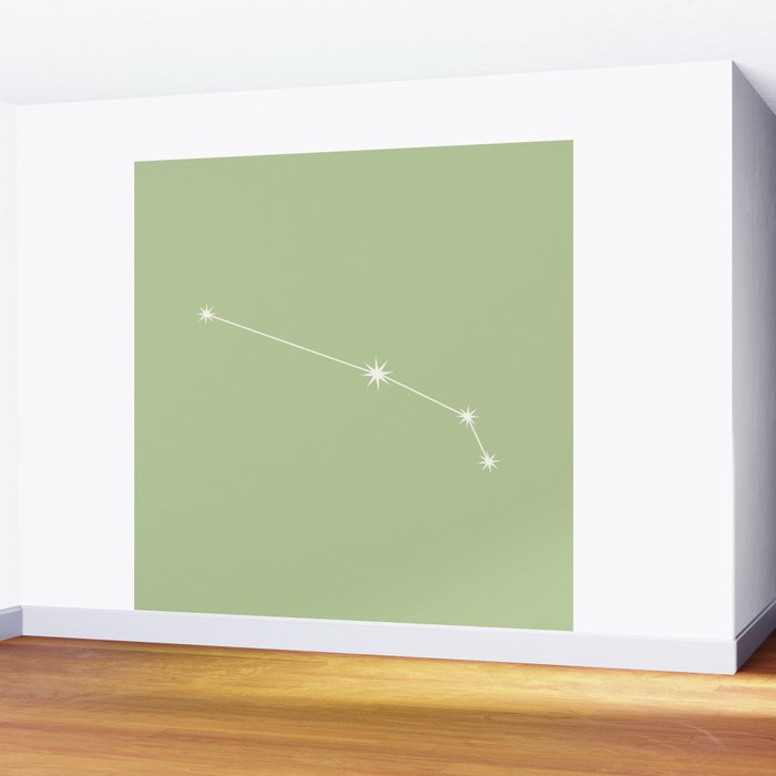 Aries Zodiac Star Constellation Line Art Soft Green Wall Mural Gallery Image 2