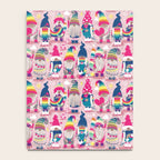 I gnome you // pastel pink background little happy and lovely gnomes with rainbows fuchsia pink hearts Notebook Gallery Image 4