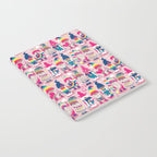 I gnome you // pastel pink background little happy and lovely gnomes with rainbows fuchsia pink hearts Notebook Gallery Image 2