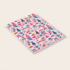 I gnome you // pastel pink background little happy and lovely gnomes with rainbows fuchsia pink hearts Notebook Gallery Image 3